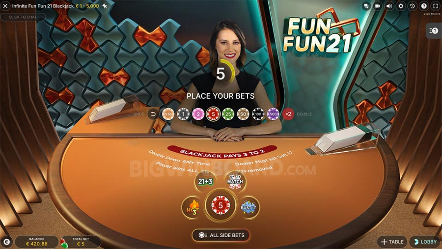 fun fun 21 blackjack